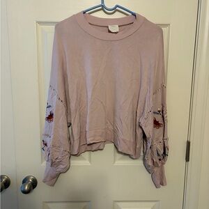 Women's Mauve Embroidered Top